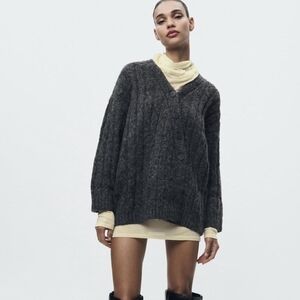 ZARA ASYMMETRICBUTTONED KNIT CARDIGAN,L-XL1473